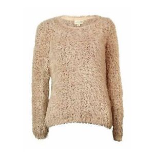 Maison Jules Women's Long Sleeve Eyelash-Knit Leopard-Print Sweater